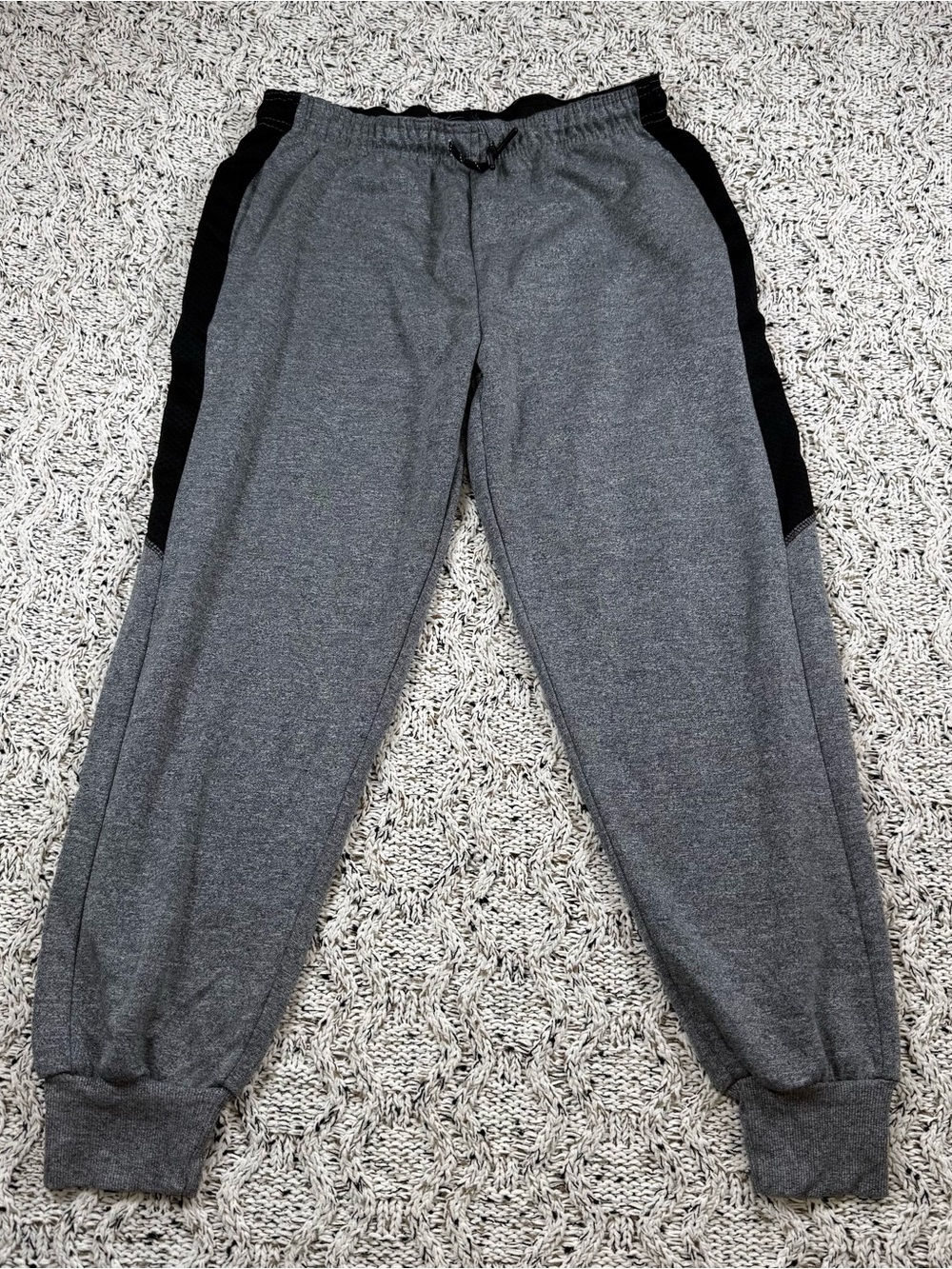 Game Time Gray Joggers with Black Side Panels